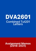 DVA2601 - Combined Tut201 Letters (2018-2021)
