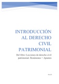 Apuntes Introducción al Derecho Civil Patrimonial