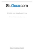 CRW2602 STUDY GUIDE- CRIMINAL LAW: SPECIFIC CRIMES