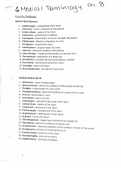 class notes Medical Terminology