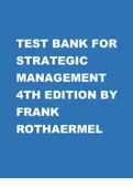 TEST BANK FOR STRATEGIC MANAGEMENT 4TH EDITION BY FRANK ROTHAERMEL