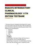 SMIKEY`S INTRODUCTORY CLINICAL PHARMACOLOGY 12TH EDITION TESTBANK.