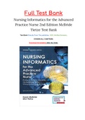 Nursing Informatics for the Advanced Practice Nurse 2nd Edition by McBride Tietze Test Bank