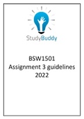 BSW1501 2022 Assignment 3 guidelines