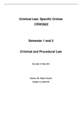 CRW2602 - Criminal Law: Specific Crimes 