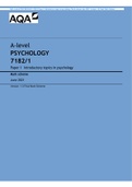 AQA A-level PSYCHOLOGY 7182/1 Paper 1 Introductory topics in psychology Mark scheme June 2021 