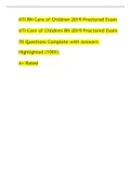 ATI RN Nursing Care of Children 2019 Proctored Exam-70 Questions Complete with Answers  Highlighted (100%) A+ Rated