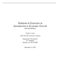 Introduction to Economic Growth, Jones - Solutions, summaries, and outlines.  2022 updated