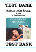 MATERNAL-CHILD NURSING, 6TH EDITION TEST BANK By Emily Slone McKinney & Susan R. James & Sharon Smith Murray & Kristine Nelson & Jean Ashwill  ISBN- 978-0323697880 This is a Test Bank (Study Questions & Complete Answers) to help you study for your Tests. 