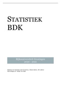 Samenvatting hoorcolleges & boek Statistiek BDK 