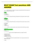 BCAT exam latest 2022 distinction level questions and answers, Fall 2022.