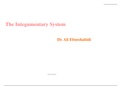 Lecture Notes on Integumentary system - FIS1601 MAY/JUNE EXAM