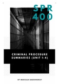 Summary SPR 400 Criminal Procedure Semester Test 1 Summaries ( Retake 2022)