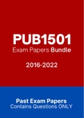 PUB1501 - Exam Prep. Questions (2016-2022)