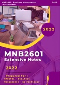 MNB2601 Extensive Notes from the prescribed book - Business of Portfolio Management Notes Iain Fraser