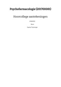 Psychopharmacology | Hoorcollege aantekeningen (cijfer: 9.0, 2022, NL)