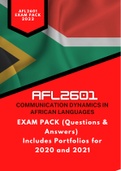 AFL2601 Exam Pack (Questions & Answers) with Portfolios for 2020 & 2021