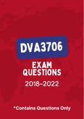 DVA3706 - Exam Questions PACK (2018-2022)