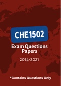 CHE1502 - Exam Questions Papers (2014-2021)