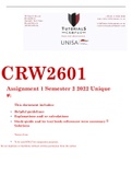 CRW2601 Assignment 1 Semester 2 2022 