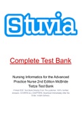 Nursing Informatics for the Advanced Practice Nurse 2nd Edition McBride Tietze Test Bank