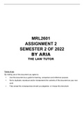 MRL2601 ASSIGNMENT 2 SEMESTER 2 2022 (ALL ANSWERS & SOLUTIONS)