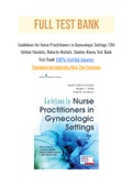 Guidelines for Nurse Practitioners in Gynecologic Settings 12th Edition Hawkins, Roberto-Nichols, Stanley-Haney Test Bank