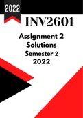 INV2601 NEW | Answers Assignment 02 For 2022 | Semester 02