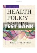 Health Policy Issues 7th Edition Feldstein Test Bank  ISBN-13 ‏ : ‎9781640550100  |Complete Test bank| ALL CHAPTERS.