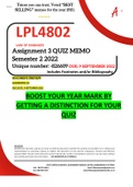 LPL4802 ASSIGNMENT 3 QUIZ MEMO - SEMESTER 2 - 2022 - UNISA