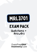 MRL3701 - EXAM PACK (Questions and Answers for 2014-2019) (with Summarised Notes)