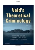 Vold’s Theoretical Criminology 8th Edition Snipes Test Bank ISBN-13: 9780190940515 |COMPLETE TEST BANK | Guide A+.