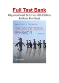 Organizational Behavior 18th Edition Robbins Test Bank