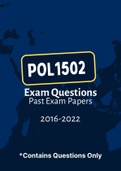 POL1502 - Exam Questions PACK (2016-2022)