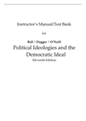 Test Bank for Political Ideologies and the Democratic Ideal 11th Edition by Ball