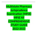 Multistate Pharmacy Jurisprudence Examination (MPJE) MPJE NY COMPREHENSIVE STUDY GUIDE           2022-2023