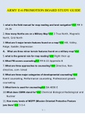 U.S. Army E-6 Promotion Board Study Guide Questions and Answers 2022/2023 | 100% Correct Verified Answers
