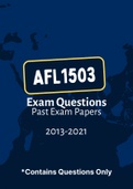 AFL1503 - Exam Questions PACK (2013-2021)