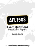 AFL1503 - Exam Questions PACK (2013-2021) 