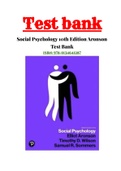 Social Psychology 10th Edition Aronson Test Bank|TEST BANK  |ISBN:978-0134641287|Complete Guide A+