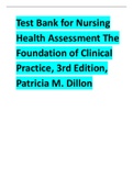 Test Bank for Nursing Health Assessment The Foundation of Clinical Practice, 3rd Edition, Patricia M. Dillon.pdf