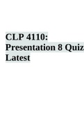 CLP 4110: Presentation 8 Quiz Latest