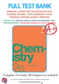 Test Bank for Chemistry: Atoms First 2nd Edition by Paul Flowers, Edward J. Neth ,Robinson,  Klaus Theopold, Richard Langely, OpenStax Chapter 1-21 Complete Guide.