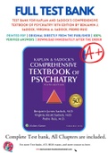 Test Bank For Kaplan and Sadock's Comprehensive Textbook of Psychiatry 10th Edition by Benjamin J. Sadock, Virginia A. Sadock, Pedro Ruiz 9781451100471 Complete Guide.