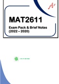 MAT2611 - PAST EXAM PACK SOLUTIONS & BRIEF NOTES - 2022