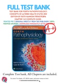 Test Bank For Porth Pathophysiology: Concepts of Altered Health States 2nd Edition By Ruth Hannon 9781451192896 Chapter 1-61 Complete Guide .