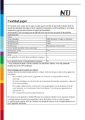 paper receptenleer en sensoriek NTI jaar 3 inclusief beoordeling 