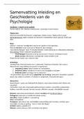 Samenvatting Inleiding en Geschiedenis van de Psychologie en Functieleer 