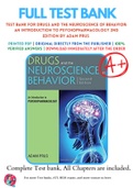 Test Bank For Drugs and the Neuroscience of Behavior: An Introduction to Psychopharmacology 2nd Edition by Adam Prus 9781506338941 Chapter 1-15 Complete Guide.
