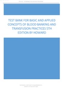 Test Bank for Basic and Applied Concepts of Blood Banking and Transfusion Practices 5th Edition by Howard.